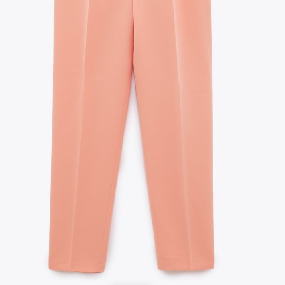 NWT Zara high waisted belted peach pants - Picture 3 of 5